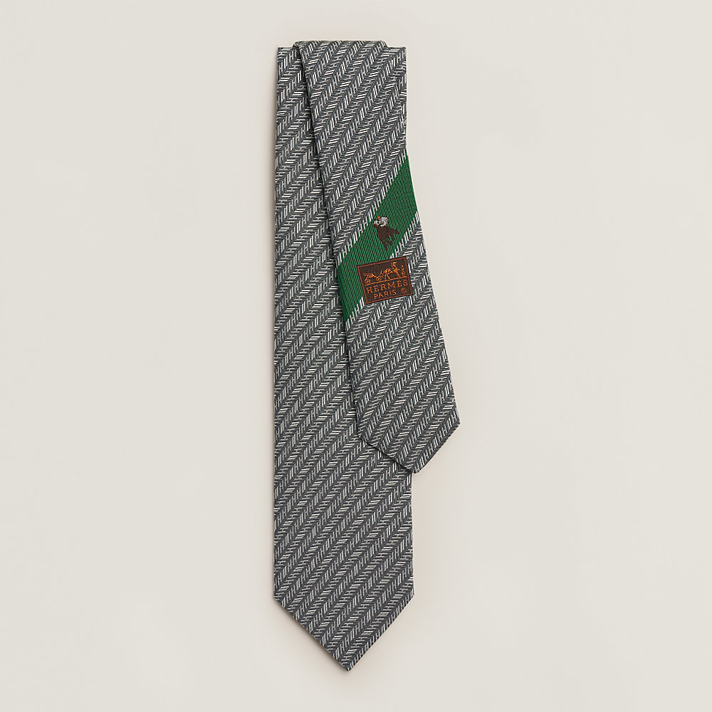Chevron d'H tie - Grey | Hermès Canada